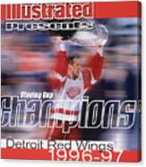 Detroit Red Wings Steve Yzerman, 1997 Nhl Stanley Cup Sports Illustrated Cover Canvas Print