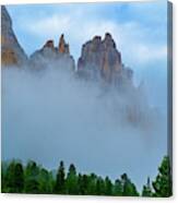Dolomite Spires In The Morning Mist Canvas Print