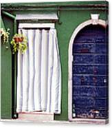 Door With Drapery. Color Image Canvas Print