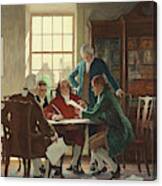 Drafting The Declaration Of Independence In 1776 Canvas Print