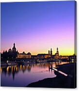 Dresden Skyline At Dusk Canvas Print