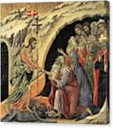 Duccio Di Buoninsegna / 'maesta - Passion Descent To Hell', 1308-1311. Jesus. Adam. Canvas Print