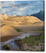 Dunes And River, Great Sand Dunes National Park, Colorado Canvas Print