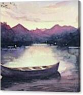 Dusk Canoe Canvas Print