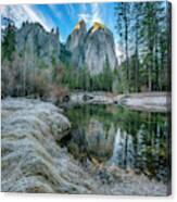 Early Morning Reflection On The Merced River Yosemite Grk1772_12202018-hdr Canvas Print