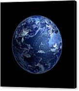 Earth At Night, Artwork Canvas Print