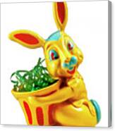 Easter Bunny Holding Basket Canvas Print