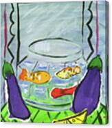 Eggplants And Fish Canvas Print