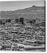 El Paso, Texas And Ciudad Juarez Skyline Black And White Canvas Print