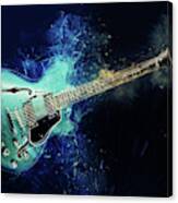 Electric Blue Guitar Canvas Print