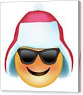 Emoji Sun Glasses Trapper Hat Canvas Print