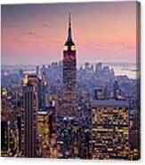 Empire State Building From Rockefeller Canvas Print