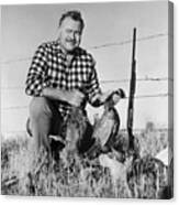 Ernest Hemingway Showing His Pheasants Canvas Print