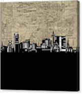 Essen Skyline Map Canvas Print