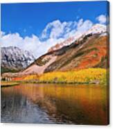 Fall Color And Early Snow At North Canvas Print