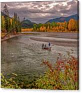 Fall Fly Fishing from Float Boat on North Fork of Flathead River Shower  Curtain