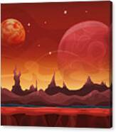 Fantasy Sci-fi Martian Background Canvas Print