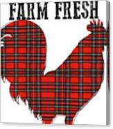 Farm Fresh Plaid Rooster Canvas Print