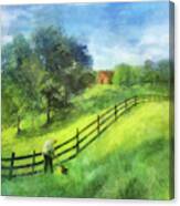 Farm On The Hill Canvas Print