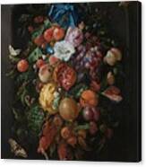 Festoon Of Fruit And Flowers. Festoon Of Fruits And Flowers. Canvas Print