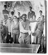 Fidel Castro Playing Ping-pong Canvas Print
