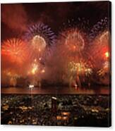 Fireworks Over Copacabana Canvas Print