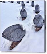 Fish In Snow Canvas Print
