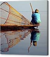 Fishing On Inle Canvas Print