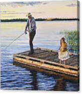 Fishing With A Ballerina Canvas Print