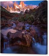 Fiz Roy And Her Creek Canvas Print