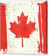 Flag Of Canada On Wall Canvas Print