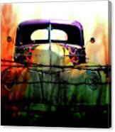 Flamed And Barbed Vintage Car Canvas Print