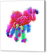 Flamingo Flock In Abstract Canvas Print