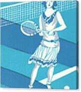 Flapper Woman Playing Tennis Canvas Print