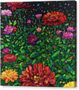 Floral Interpretation - Zinnias Canvas Print
