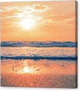 Florida Cocoa Beach Coast Colorful Golden Orange Ocean Sunset Canvas Print