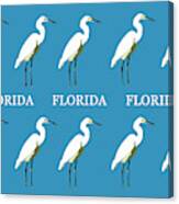 Florida Egrets Work A Canvas Print
