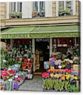 Flower Shop On Rue Cler Canvas Print