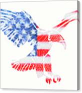 Flying Bald Eagle American Flag Canvas Print