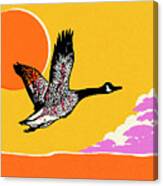Flying Canadian Goose Canvas Print
