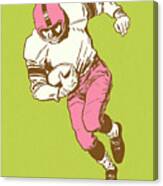 Football Player Running With The Ball Canvas Print