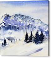 Footprints In The Snow Alpen Austria Canvas Print