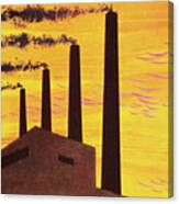 Four Factory Smokestacks Canvas Print