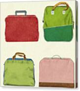 Four Various Tote Bags Canvas Print