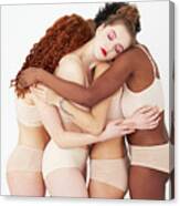 Four Women Hugging Canvas Print