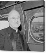 Francis Cardinal Spellman On C-54 Plane Canvas Print