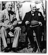 Franklin D. Roosevelt With Winston Churchill At The Casablanca Conference Canvas Print