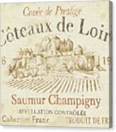 French Wine Label Ii Cream Canvas Print