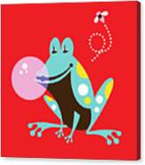 Frog Blowing Bubble Canvas Print