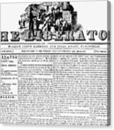 Front Page Of Abolitionist Paper Canvas Print